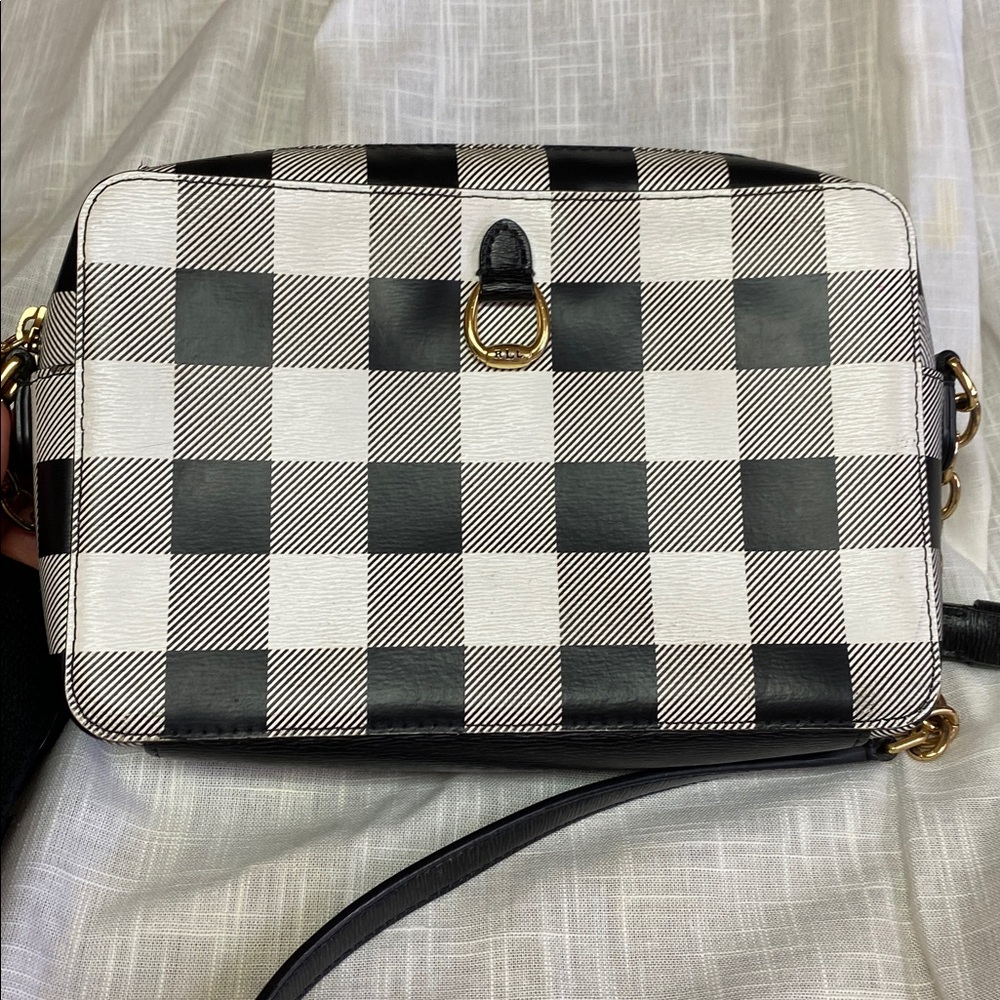 LAUREN Ralph Lauren  BK/WE  Checkered, patterned  genuine leather  Crossbody bag